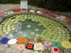Buffalo garden art -- a hot tub filled with coffee cups.