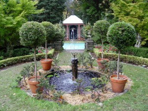 One of the focal-point fountains at Meadowbrook.