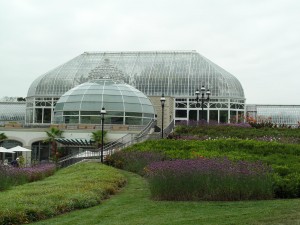 The front entry to Phipps Conservatory.