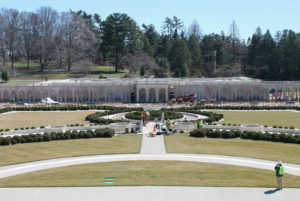 Longwood's Main Fountain Garden is back into place and looking like this as it heads down the home stretch to the May 27 reopening.